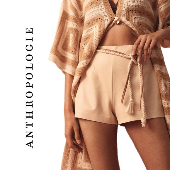 Anthropologie Maeve Faux Leather Micro Shorts - Picture 4 of 9